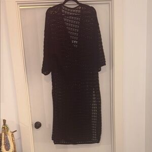 Black Crochet Cover-Up Dress